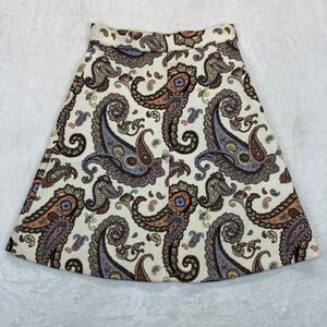Zara Woman Paisley Tapestry‎ Mini Skirt A-Line Retro Mod XS READ